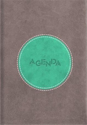 Naptár, tervező, A5, napi, DAYLINER "Central", szürke-türkiz