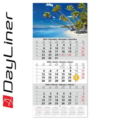 Naptár, speditőr, három hónapos, egy tömbös, DAYLINER