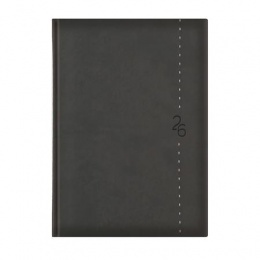Naptár, tervező, A5, napi, TOPTIMER "Linea", sötétszürke