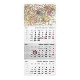 Naptár, speditőr, három hónapos, egy tömbös, TOPTIMER, "Magyarország térkép"